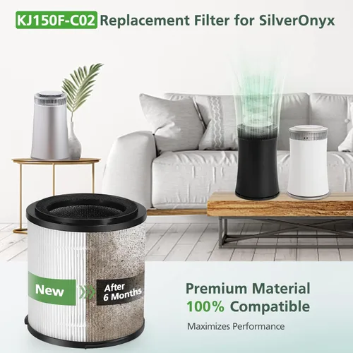 Miniatura 3 de KJ150F-C02 - Filtro de repuesto HEPA para purificador de aire SilverOnyx de 5 velocidades (habitación grande de 500 pies cuadrados) para mascotas