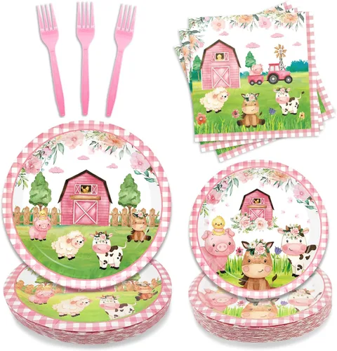 Miniatura 8 de Juego de 96 piezas de vajilla Twinkle Twinkle Little Star para revelación de género, platos de baby shower, servilletas, tenedores, vajilla