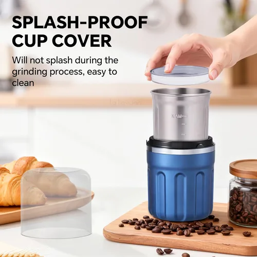 Miniatura 7 de Molinillo de café eléctrico, 28000 rpm, vegetales, semillas, molienda de especias, molienda en húmedo de cocina y molienda en seco 2 en 1, cuenco