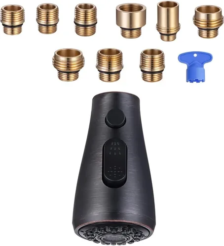 Miniatura 5 de Reemplazo de cabezal de grifo de fregadero de cocina, cabezal rociador de grifo de cocina con 9 adaptadores para Moen, estándar americano, Delta