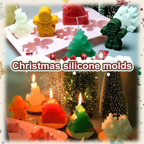Miniatura 4 de 2 PCS Moldes de Silicona para Hornear de Navidad, Moldes de Silicona de Árbol de Navidad para Fiestas Navideñas, Moldes de Jabón y Dulces, Árbol