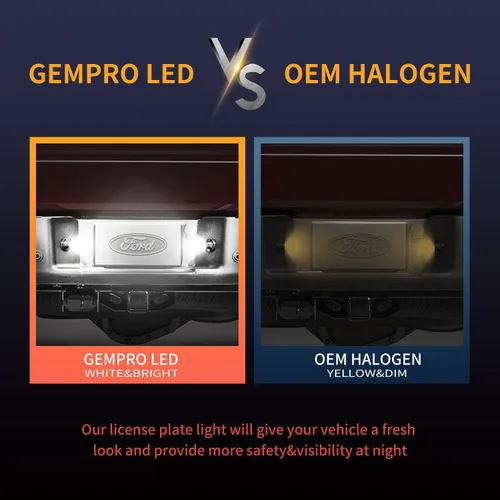 Miniatura 4 de Gempro Conjunto de luz de matrícula, reemplazo de lámpara LED para Ford F150 F250 F350 F450 F550 Superduty Bronco Excursion Ranger Expedition