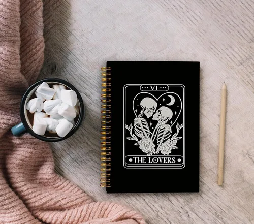 Miniatura 4 de Cuaderno gótico en espiral, diario gótico para parejas, cuaderno gótico para mujeres y hombres escritura, cuaderno de espiral para parejas de 8.3 x