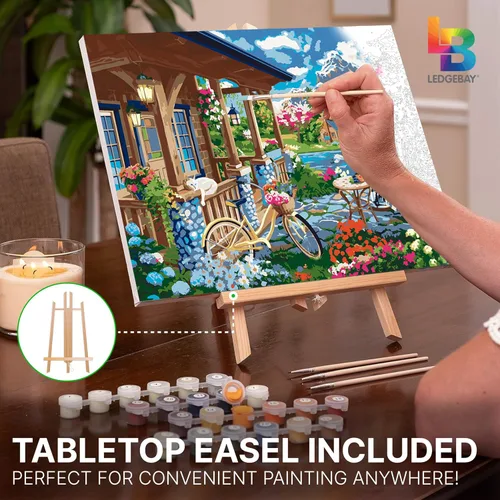 Miniatura 7 de Ledgebay Kit de pintura por números para adultos, lienzo enmarcado para principiantes a avanzados, kit de pintura por números, incluye juego