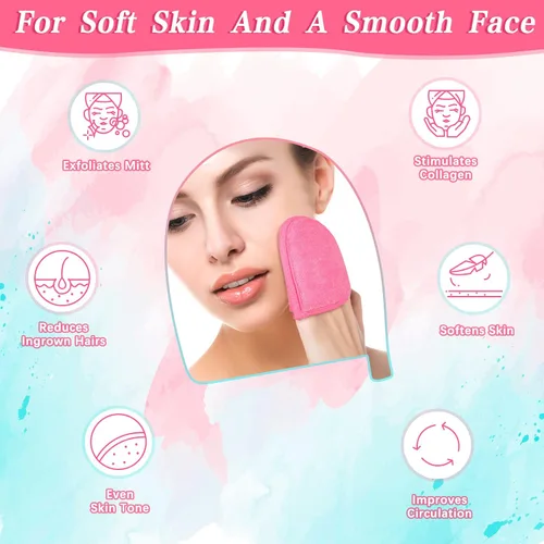 Miniatura 5 de Frienda 4 guantes exfoliantes faciales exfoliantes profundos para rostro y cuerpo, removedor de piel muerta, guantes exfoliantes de limpieza, baño