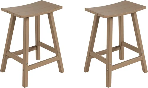 Miniatura 61 de WestinTrends Malibu - Juego de 2 taburetes para sillín para exteriores/patio, 24 alturas, color rojo