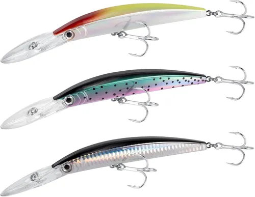 Miniatura 8 de Dr.Fish Paquete de 3 señuelos de pesca de 13 pies de profundidad para buceo de agua salada, señuelos de pesca de agua dulce, tapones de pesca