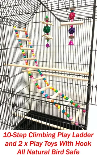 Miniatura 3 de Jaula portátil para pájaros de vuelo mediano colgante de 37 pulgadas para cacatúa, sol, quáquero, periquero, mejilla verde, loro, pinzón, canario