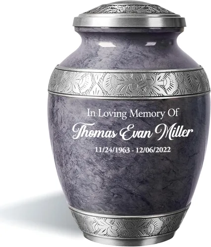 Miniatura 9 de Urna de cremación personalizada para cenizas humanas adultas, nombre grabado personalizado, conmemorativo funerario grande hecho a mano con diseño
