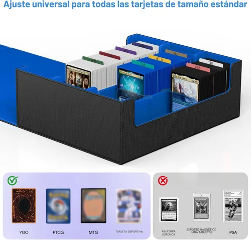 Miniatura 2 de Caja de almacenamiento de cartas UAONO para cartas de intercambio, estuche de cubierta de cartas PU de 1800+ para Commander, soporte de cartas