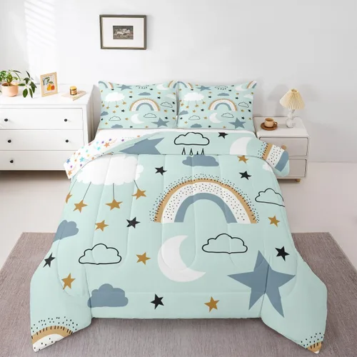Miniatura 18 de Erosebridal Juego de ropa de cama de guitarra, juego de edredón de notas musicales de mariposa, tamaño individual, juego de edredón de música hip