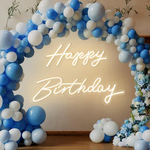 Miniatura 3 de DIVATLA Letrero de neón extra grande de 66 pulgadas / 39 pulgadas para decoración de fiesta de cumpleaños, letreros LED iluminados para telón