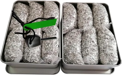 Miniatura 18 de Kit de iniciación de fuego con magnesio y varilla ferro – Equipo de supervivencia de emergencia con 12 bolsas de magnesio 99% puro + Bolsa