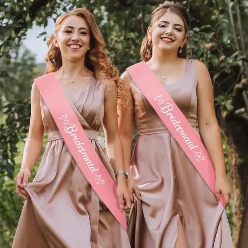 Miniatura 3 de Juego de bandas de despedida de soltera de oro rosa para despedida de soltera, decoración de boda para la madre de la novia y dama de honor, Oro Rosa