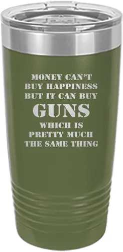 Miniatura 10 de Rogue River Tactical Taza divertida de caza de 20 onzas, taza de viaje con pistola de felicidad, con tapa de acero inoxidable, regalo para papá