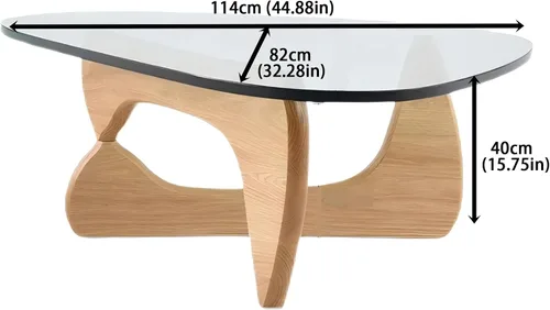 Miniatura 2 de EASYSOUL Mesa de centro moderna de cristal, 32.68 pulgadas de profundidad x 22.44 pulgadas de ancho x 15.75 pulgadas de alto, mesas de té redondas