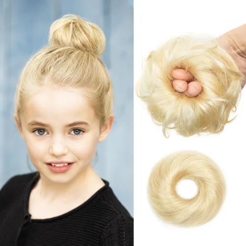 Miniatura 13 de Moño de Cabello Humano 100%, Moño Desordenado Pieza de Cabello Extensiones de Cabello Humano Real Moño de Cabello Rizado Natural Piezas de Cabello