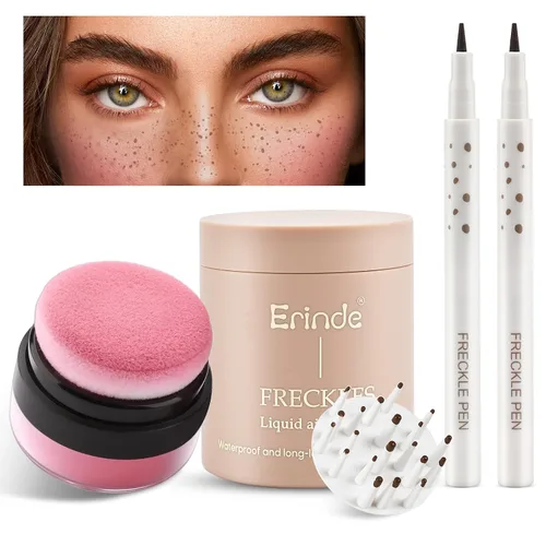 Miniatura 7 de Erinde Mejora Bolígrafo Líquido para Pecas, Sello de Pecas con Almohadilla de Aire, Sello de Pecas Mágico Natural de Secado Rápido y Larga Duración
