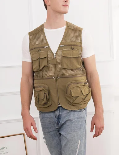 Miniatura 3 de Gihuo - Chaleco de pesca para hombre, con bolsillos, para viajar, ir de safari o practicar tiro