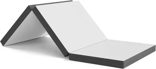 BLKMTY Colchón plegable de 3 pulgadas, tamaño individual, colchón de espuma viscoelástica de triple pliegue, transpirable, con funda lavable,