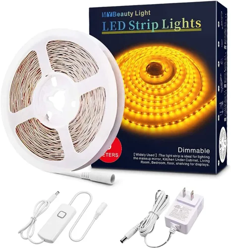 Miniatura 2 de Paquete completo de los kits completos de la luz de tira llevada amarilla de Dimmable con los equipos completos de los conectores