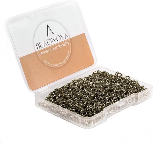 Miniatura 6 de BEADNOVA Anillos de salto negros de 0.157 in para hacer joyas, anillos abiertos para llaveros y reparación de collares (300 unidades)