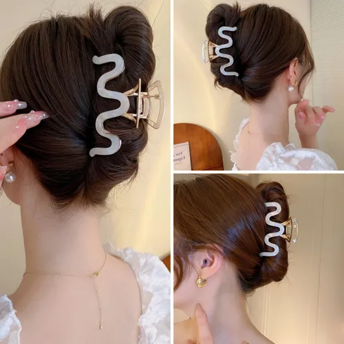 Miniatura 6 de Sinide - Pinzas de metal para el cabello de 3.5 pulgadas, pinzas grandes de acetato de celulosa, pinzas para cabello largo y grueso, accesorios