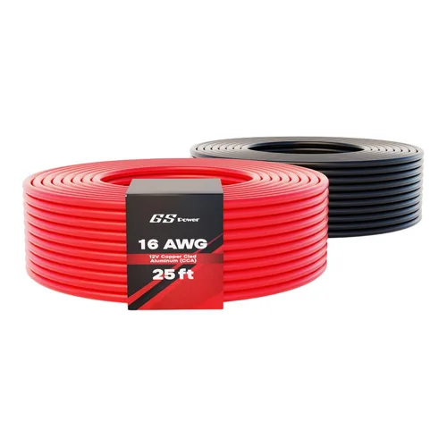 Miniatura 6 de GS Power Cable de calibre 10 CCA de 100 pies para automóvil, rojo y negro, 50 pies por rollo, 10 AWG 12 V, cable eléctrico de altavoz flexible
