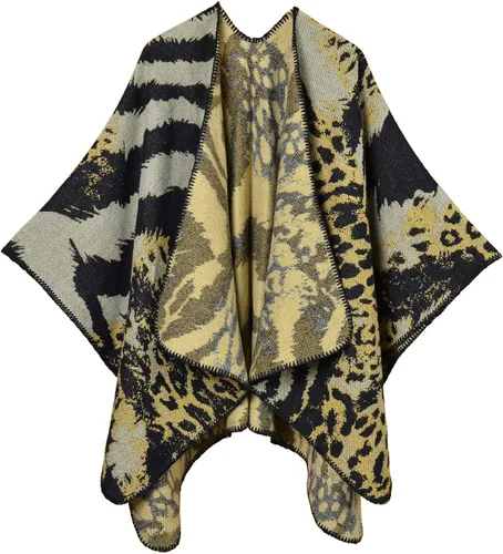 Miniatura 35 de KirGiabo Suéter a Cuadros para Mujer Poncho Capa Abrigo Frente Abierto Manta Chales y Envolturas