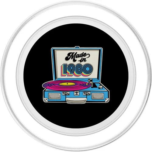 Miniatura 2 de Made In 1980 Turntable 80s Music Vinyl Record Player Retro PopSockets MagSafe PopGrip for iPhone