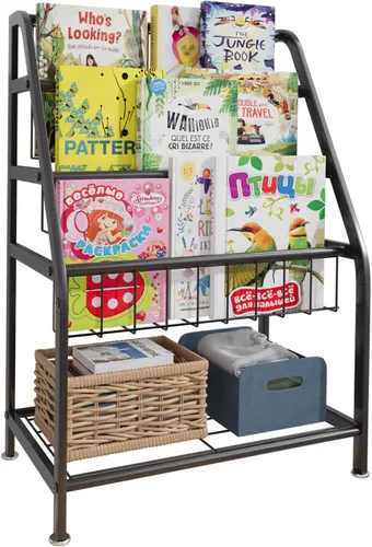 Miniatura 16 de aboxoo Estantería infantil independiente para habitación de niños pequeños de 18 pulgadas, organizador de juguetes, estantería blanca estable