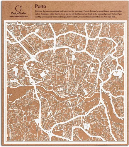 Miniatura 66 de O3 Design Studio Aberdeen - Mapa de papel cortado en papel blanco de 12 x 12 pulgadas