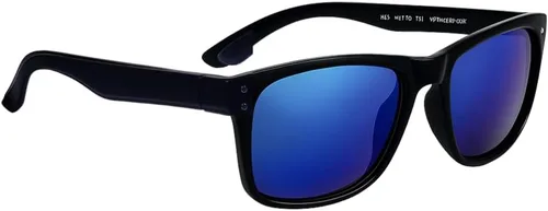 proSPORT Lentes de sol de lectura para lectores con montura de cuerno con lentes de espejo azul para hombres y mujeres, no bifocales