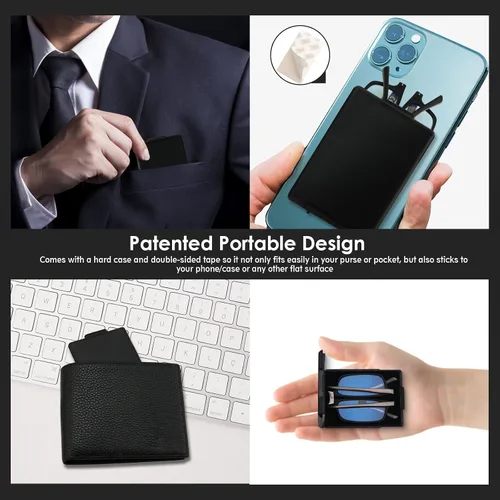 Miniatura 6 de SKYOAK - Anteojos plegables evolutivos para lectura para hombres y mujeres, con bloqueo de luz azul, anti UV, anti fatiga visual, plegables
