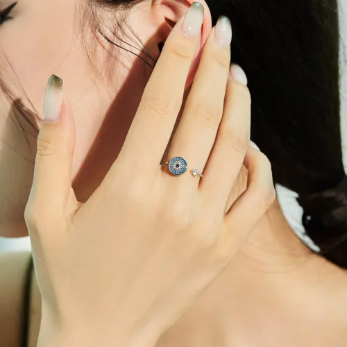 Miniatura 76 de Anillo de plata de ley 925, minimalista, ajustable, hecho a mano, para mujeres y niñas