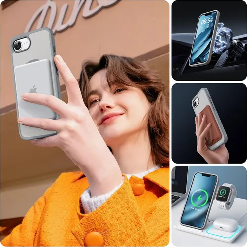 Miniatura 737 de TOCOL Funda para iPhone 11, compatible con Magsafe, protección completa de cámara, imanes integrados, protección contra caídas, funda translúcida