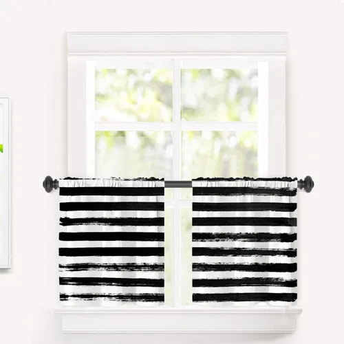 Miniatura 97 de Cortinas opacas de poliéster multicapa para cafetería, con diseño de diamantes, 2 unidades, 26 x 24 pulgadas