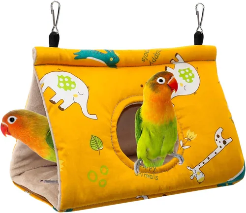 Rypet Nido de Pájaro Cálido para el Invierno - Casa Colgante de Terciopelo, Cabaña de Cobertizo, Jaula de Hamaca, Felpa Esponjosa para Pájaros,