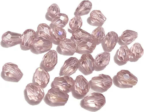 Miniatura 9 de 120 cuentas de cristal ámbar con agujero vertical de lágrima de 0.236 x 0.315 pulgadas, cuentas espaciadoras AB de cristal con forma facetada