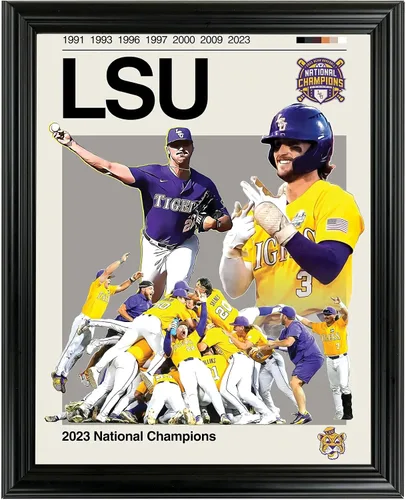LSU - Foto de arte deportivo enmarcada de campeones nacionales 2023 por Thomas Maxwell