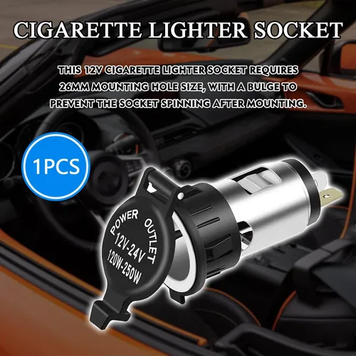 Miniatura 3 de Beypovk Enchufe para encendedor de cigarrillos, adaptador de encendedor de cigarrillos para automóvil con cubierta impermeable y cable de extensión