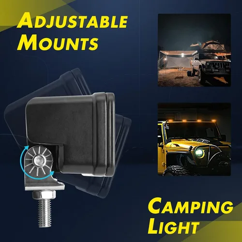 Miniatura 5 de YCHOW-TECH Luces LED ámbar de 3 pulgadas para zanja de conducción todoterreno 2 unidades de 40 W Combo Beam LED Pods Baja luz ámbar niebla luz