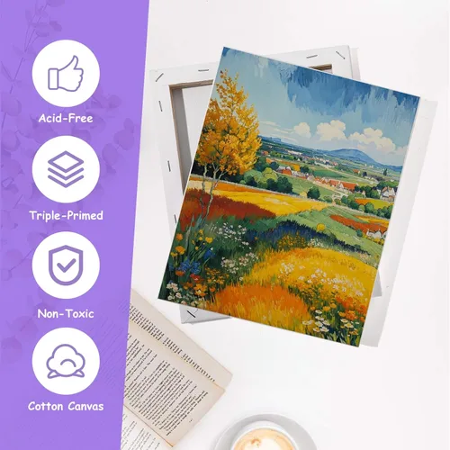 Miniatura 4 de ESRICH Lienzo estirado para pintar, paquete de 12 lienzos en blanco de varios tamaños para pintar, lienzo imprimado para niños, adultos