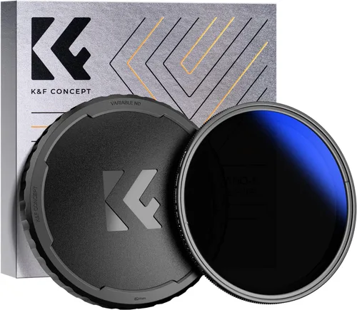 K&F Concept Filtro de lente ND variable ND2-400 de 3.228 in (1-9 paradas) + tapa de filtro de TPU filtro de densidad neutra ajustable con 18