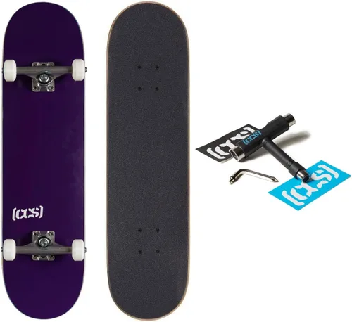 Miniatura 9 de [CCS] Patineta completa Madera de arce Grado profesional Totalmente montado con herramienta de patinaje y calcomanías Adultos, niños