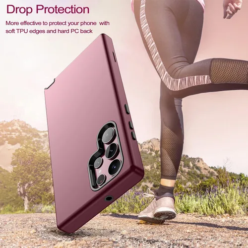 Miniatura 4 de WeLoveCase Funda para Samsung Galaxy S22 Ultra 5G, 3 en 1, cubierta de protección resistente de cuerpo completo, parachoques TPU híbrido a prueba