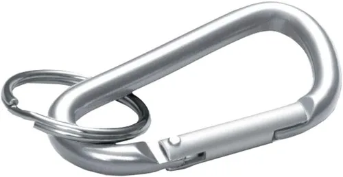 Miniatura 2 de Lucky Line Juego de mosquetón grande de aluminio de 3-1/8 pulgadas, llavero resistente en forma de C a presión, llavero niquelado, peso ligero
