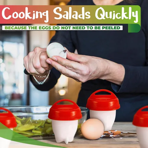 Miniatura 8 de Olla para huevos duros (juego de 6) – Molde de silicona para huevos duros en 10 – 15 minutos, juego de cápsulas para cocinar escalfadas sin cáscara