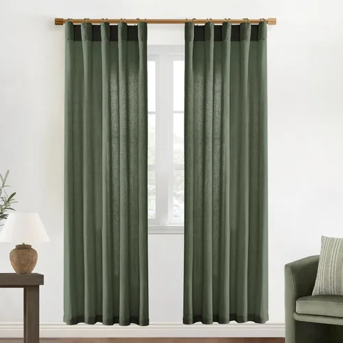 Miniatura 85 de XTMYI - Cortinas transparentes de 54 pulgadas de largo, juego de 2 paneles para baño, cortinas cortas de lino y algodón con semi privacidad