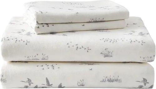 Miniatura 36 de Eddie Bauer - Sábanas de franela tamaño Queen, algodón resistente a las bolitas y arrugas, juego de sábanas con fundas de almohada y sábana ajustada